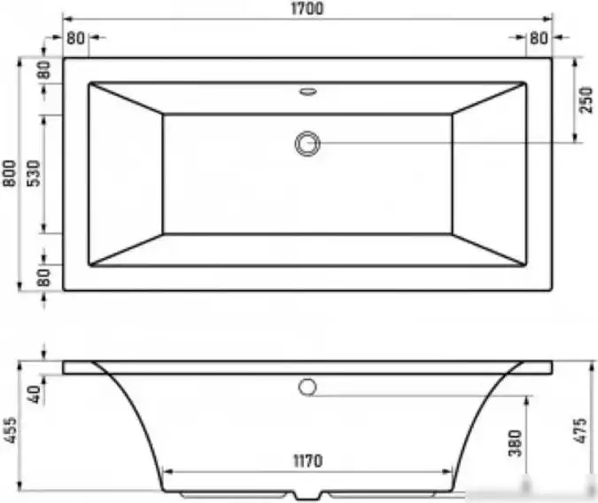 Ванна Alba Spa Kero 170x80 - фото товара