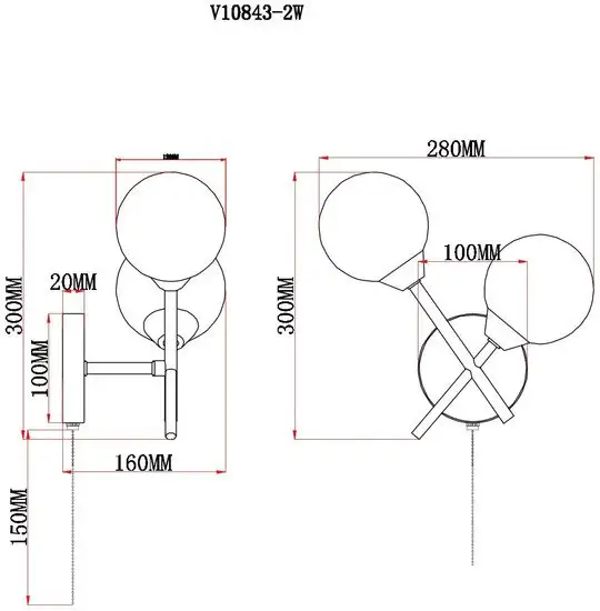 Бра Moderli Molecule V10844-2W – фото товара