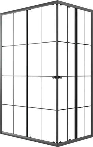 Душевой уголок Niagara Eco NG-1018-14QKL 100x80x190 (черный/стекло клетка) - изображение в каталоге