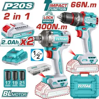 Total TCKLI20275 (шуруповерт, гайковерт, 2 АКБ, кейс) – изображение в каталоге