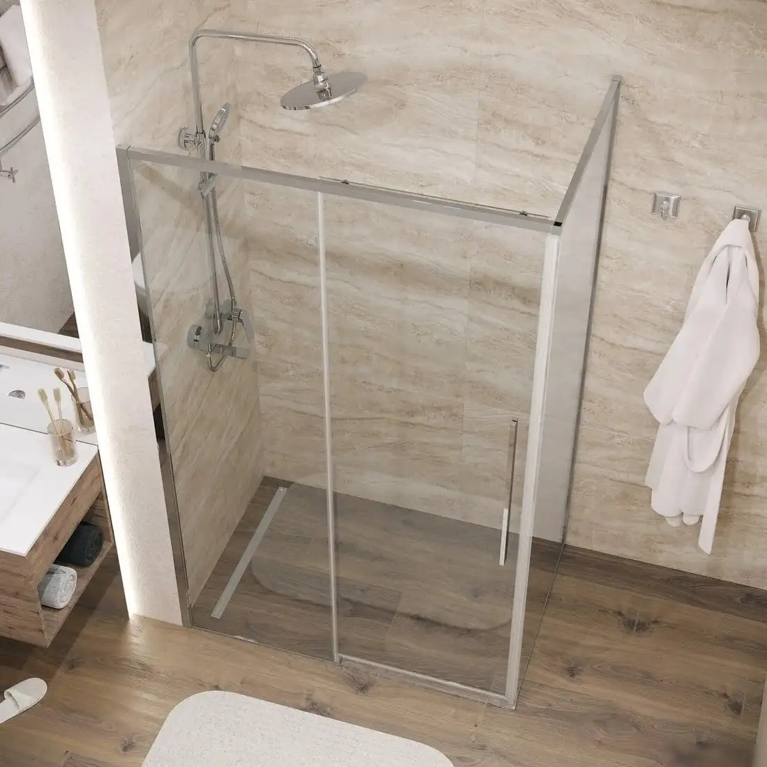 Душевой уголок Grossman Galaxy 140x90x195 120.K33.01.1490.10.00 (хром/прозрачное стекло) - фото товара