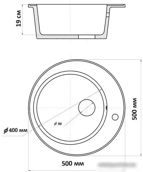 Кухонная мойка Wisent WR510-25 (оникс) - фото товара