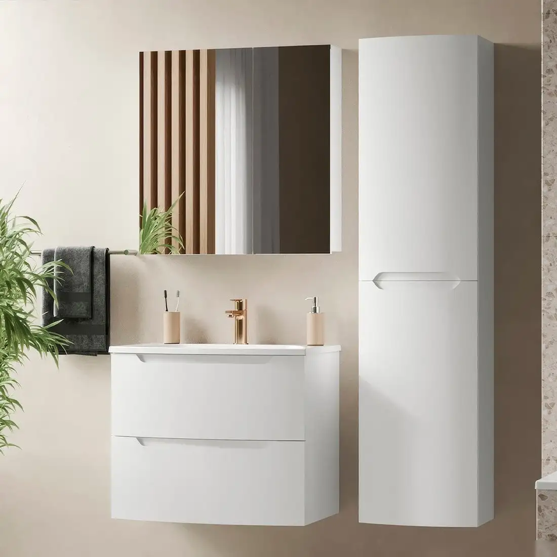 Belux Тумба под умывальник Ганновер НП 70-02 (1, белый глянец) – фото товара