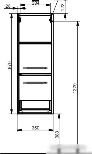 Эстет Шкаф-полупенал Elin R 35x36.6x97 ФР-00003354 – фото товара