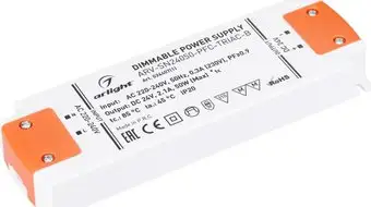 Блок питания Arlight ARV-SN24050-PFC-Triac-B 24V 50W IP20 2.1A 026407(1) – изображение в каталоге