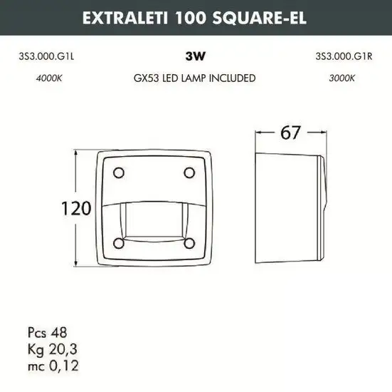 Уличный накладной светильник Fumagalli Leti 3S3.000.000.WYG1L – фото товара
