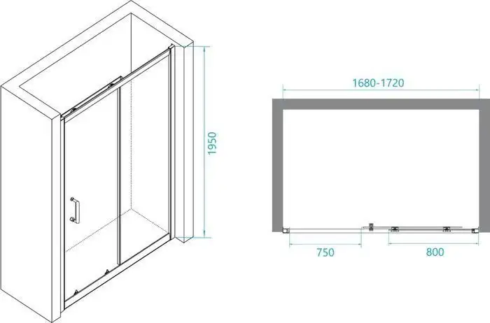 Душевая дверь RGW PA-14 B 41081417-14 170 (черный/прозрачное стекло) - фото товара