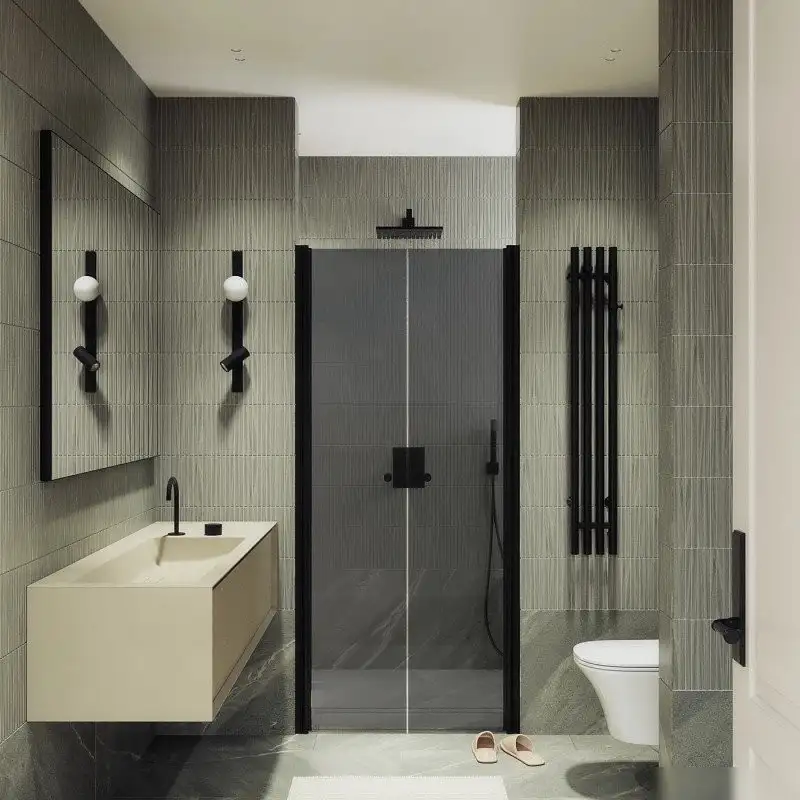 Душевая дверь MaybahGlass 198x80 MGD-431-6 (графит/черный) - фото товара