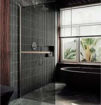 Душевая стенка MaybahGlass 99x195 MGD-1461-5ш (графитовое стекло/хром матовый) - изображение в каталоге