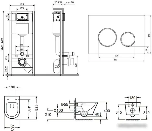 Унитаз Lavinia Boho Biore Compacto Rimless 6 в 1 77040096 - фото товара