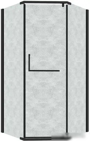 Душевой уголок Grossman Pragma 100x100x195 302.K33.03.1010.21.02 (черный матовый/шиншилла стекло) - изображение в каталоге