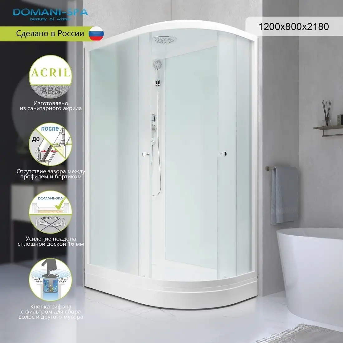 Душевая кабина Domani-Spa Delight Slim 128 L 120x80 DS01DS128LLWM00 - фото товара