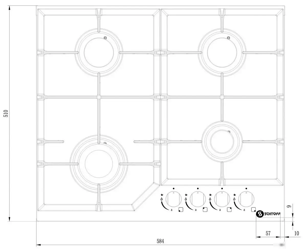 Варочная панель Schtoff H6034C16IS Black - фото товара