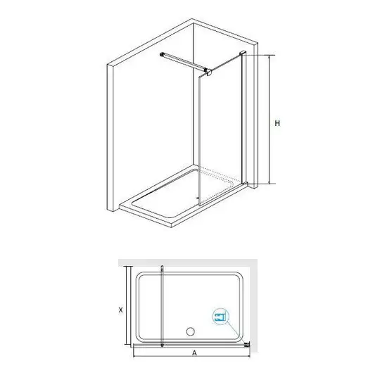 Душевая стенка RGW WA-001 351000110-11 100 (хром/прозрачное стекло) - фото товара