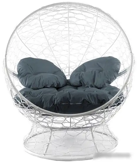 Кресло M-Group Апельсин 11520109 (белый ротанг/серая подушка) – фото товара