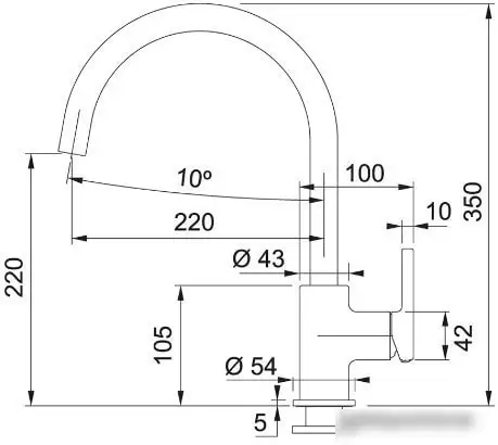 Смеситель Franke Lina XL 115.0626.020 (оникс) - фото товара
