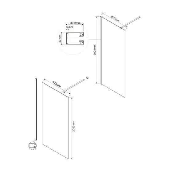 Душевая стенка Vincea Walk-In VSW-1H800CG (хром/тонированное) - фото товара