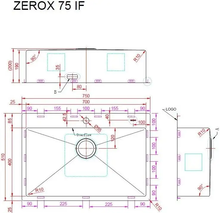 Кухонная мойка ZorG Zerox 75 IF Steel - фото товара