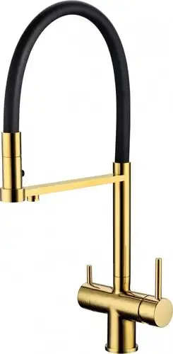 Смеситель Grocenberg GB4095 с гибким изливом (золото глянец) - изображение в каталоге