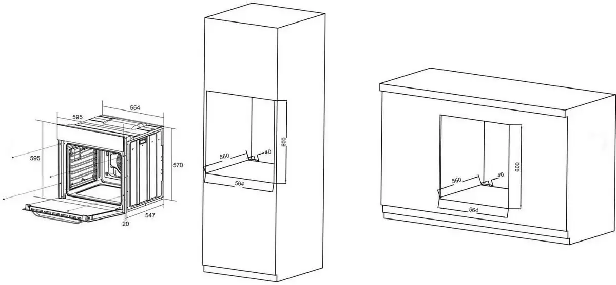 Электрический духовой шкаф ZorG BIL616 black matte - фото товара