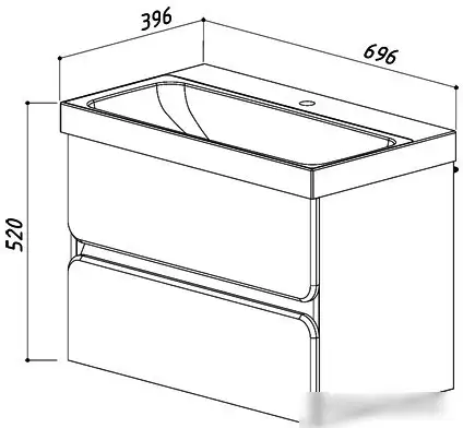 Belux Тумба с умывальником Париж НП70-02 (31, бетон Чикаго/светло-серый) – фото товара