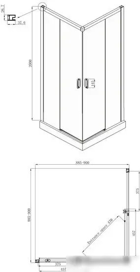 Душевой уголок Ambassador Set 11011104-ST1 - фото товара