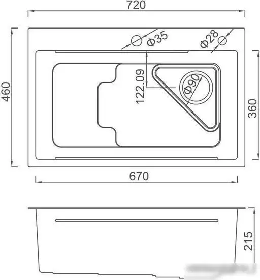 Кухонная мойка Gappo GS7246-6 - фото товара