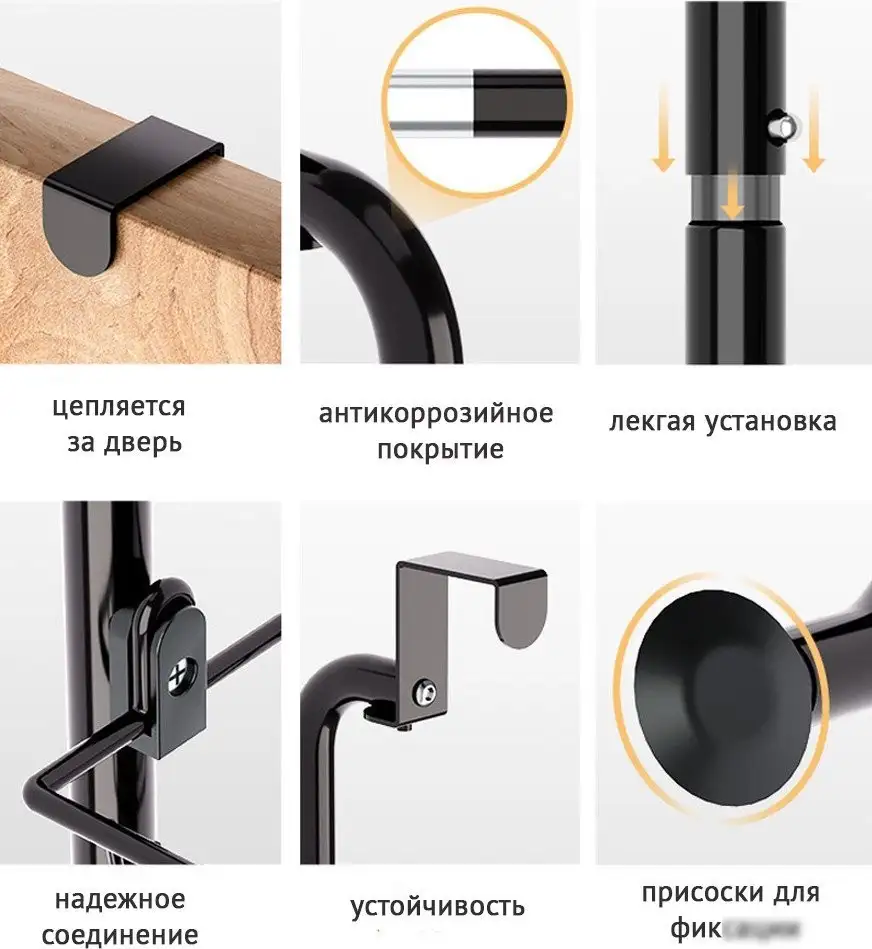 Happy Home Полка для ванной HH-038B (черный) – фото товара