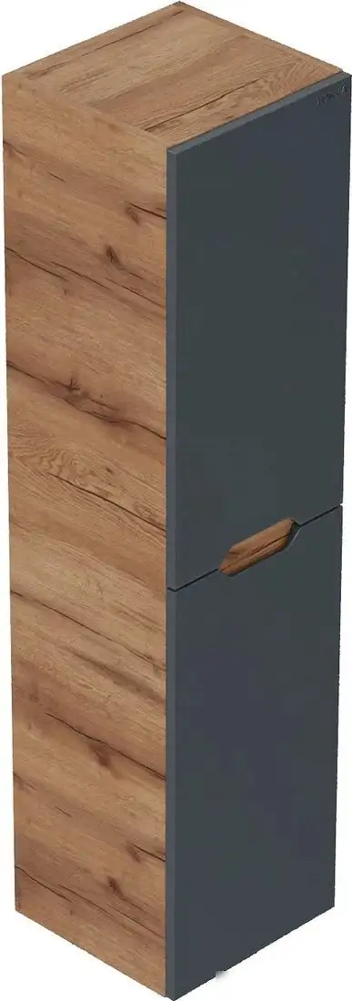 Onika Шкаф-полупенал для ванной Айленд 30 403087 (графит/дуб крафт золотой) – фото товара