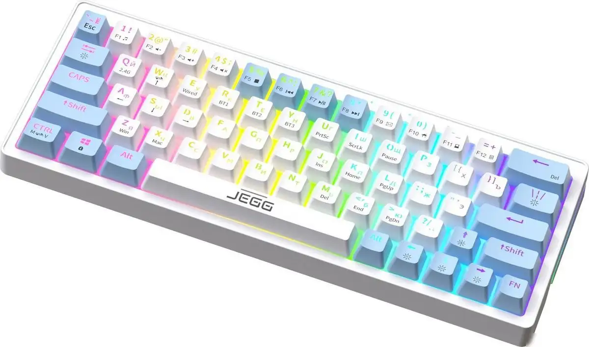 Клавиатура JEGG ZA63 Pro White Blue Orange (TNT Yellow) – фото товара
