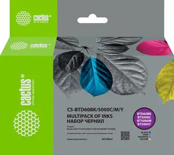 Чернила CACTUS CS-BTD60BK-5000M-C-Y (4x100 мл) – изображение в каталоге