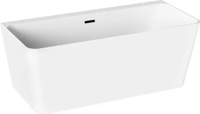 Ванна Wellsee Bromance 170x78 231601003 (пристенная ванна белый глянец, экран, ножки, сифон-автомат матовый черный) - фото товара