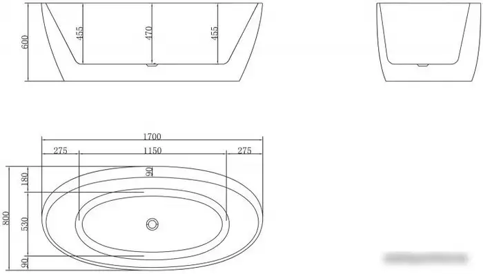 Ванна BelBagno BB404 170x80 - фото товара