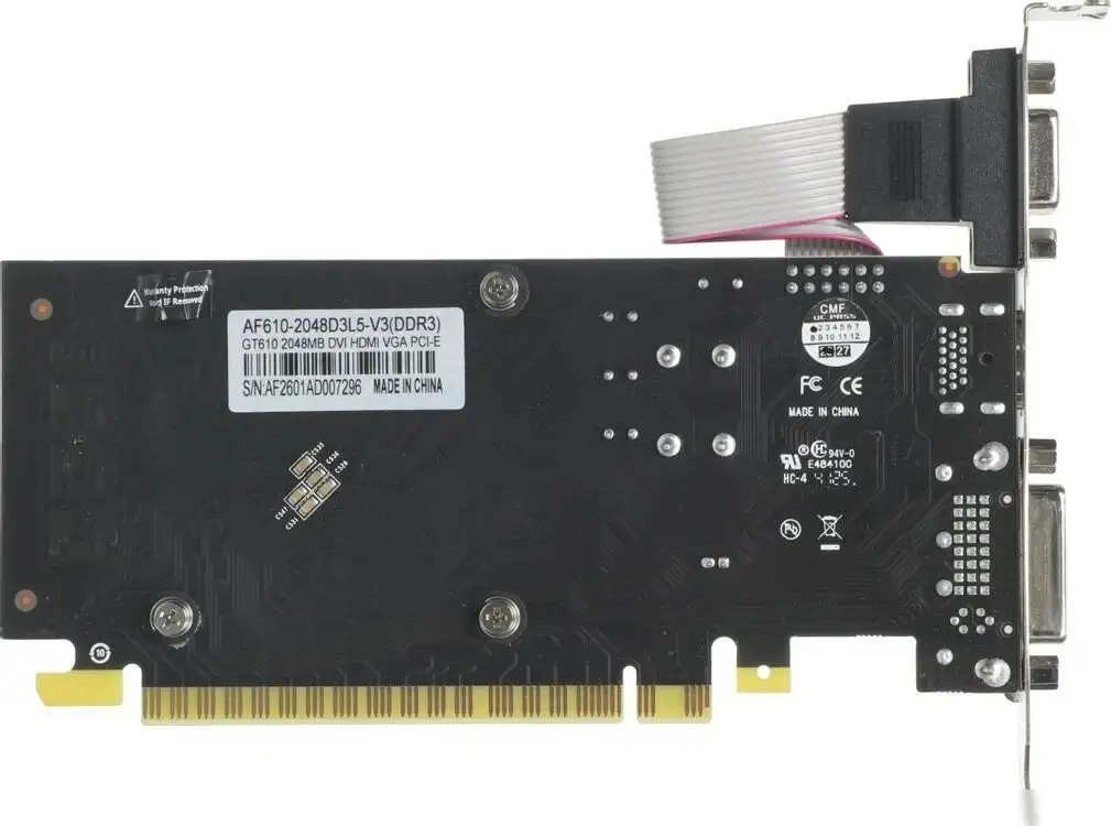 Видеокарта AFOX GeForce GT 610 2GB DDR3 AF610-2048D3L5-V3 – фото товара
