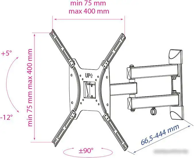 Кронштейн Kromax OPTIMA-404 (черный) – фото товара