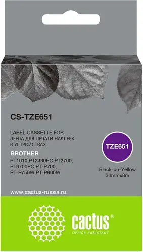 Картридж CACTUS CS-TZE651 (аналог Brother TZE651) – изображение в каталоге
