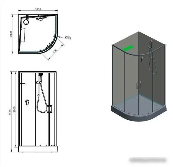 Душевая кабина Aquanet Passion Evo R 100 (белый) - фото товара