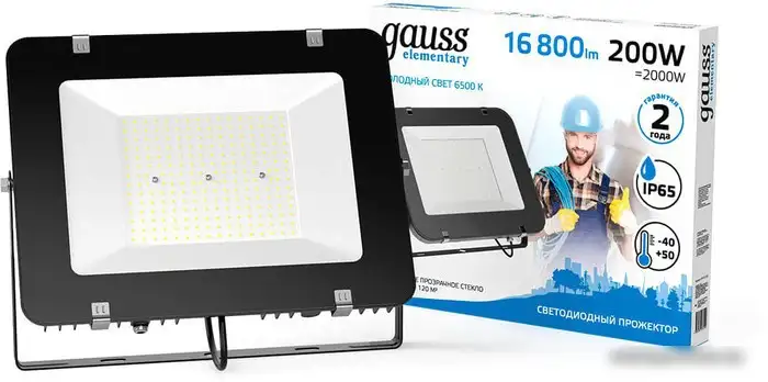 Уличный прожектор Gauss Elementary 200W 6500К 691511200