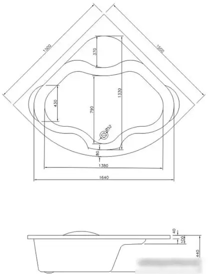 Ванна Lavinia Boho Aveo 150x150 3704015P - фото товара