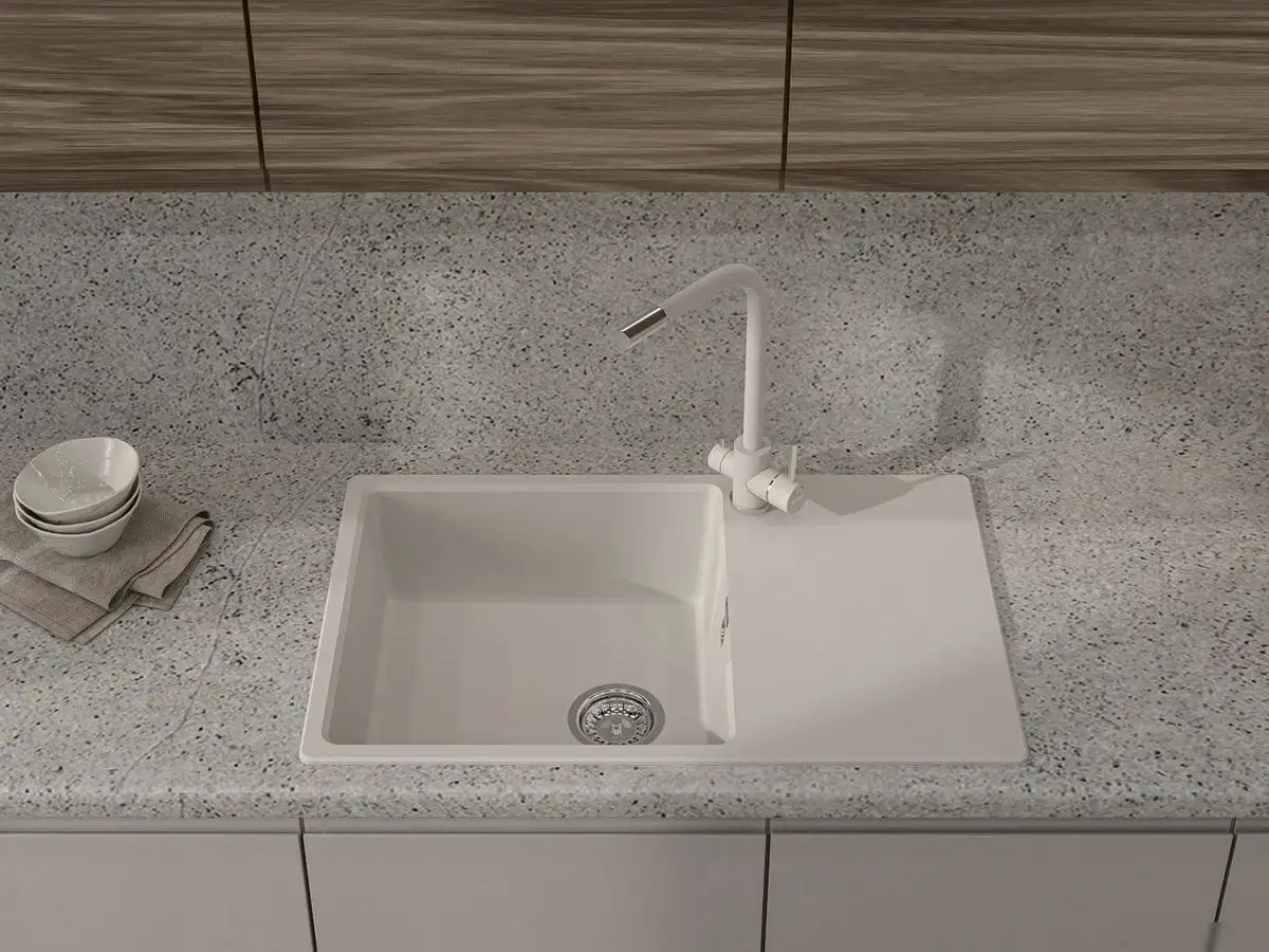 Кухонная мойка GranFest GF-Urban-678L (белый) - фото товара