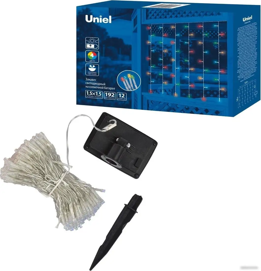 Садовая гирлянда Uniel USL-S-132/PT1515 MULTICOLOR CURTAIN UL-00006539 – фото товара