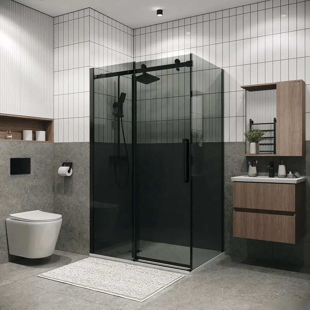 Душевой уголок Grossman Classic 120x80x195 120.K33.04.1280.21.10 (черный матовый/тонированное стекло) - фото товара