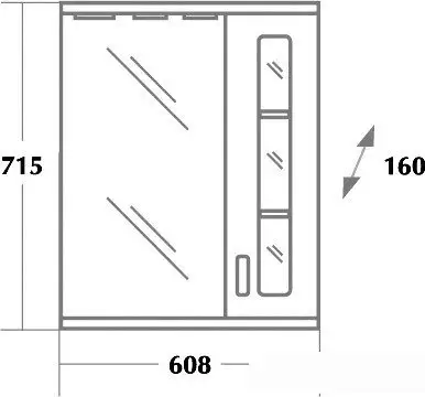 Onika Шкаф с зеркалом Кристалл 67.02 левый (белый) [206705] – фото товара