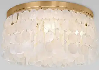 Люстра средней высоты Евросвет 60084/5 (латунь/перламутр) – изображение в каталоге