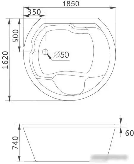 Ванна Gemy G9053 B 185x162 (с гидромассажем) - фото товара