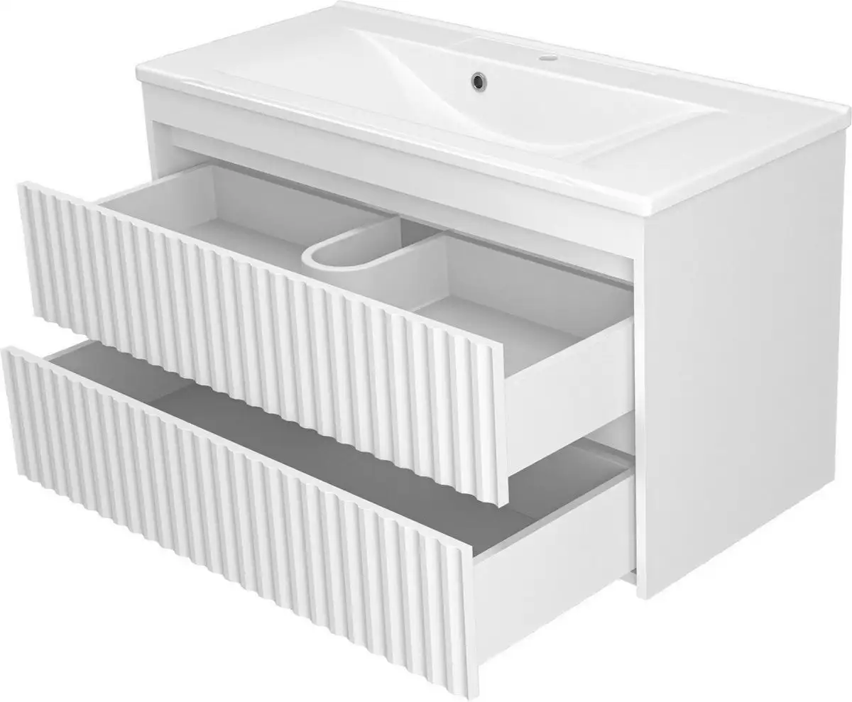 Brevita Тумба под умывальник Balaton 100 BAL-06100-01-01П2Я (белый) – фото товара