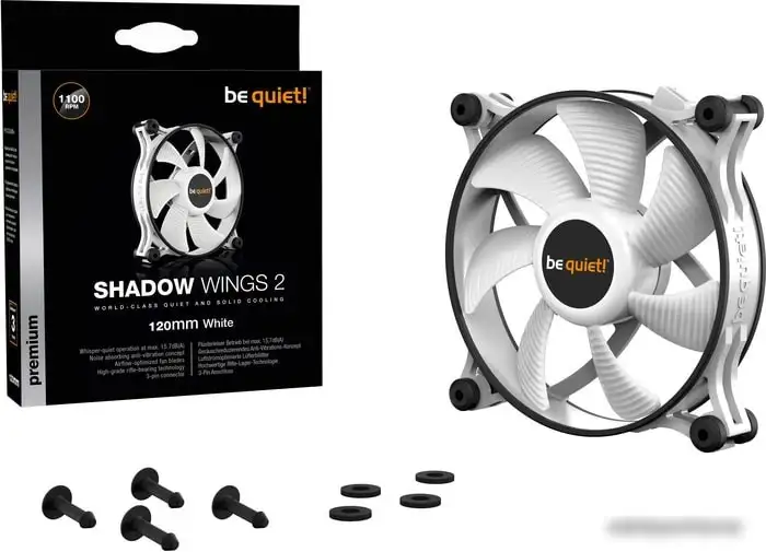 Вентилятор для корпуса be quiet! Shadow Wings 2 120mm White BL088 – фото товара