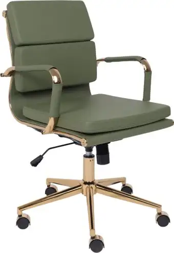 Офисное кресло AksHome Indigo LB (зеленый/золотой) – изображение в каталоге