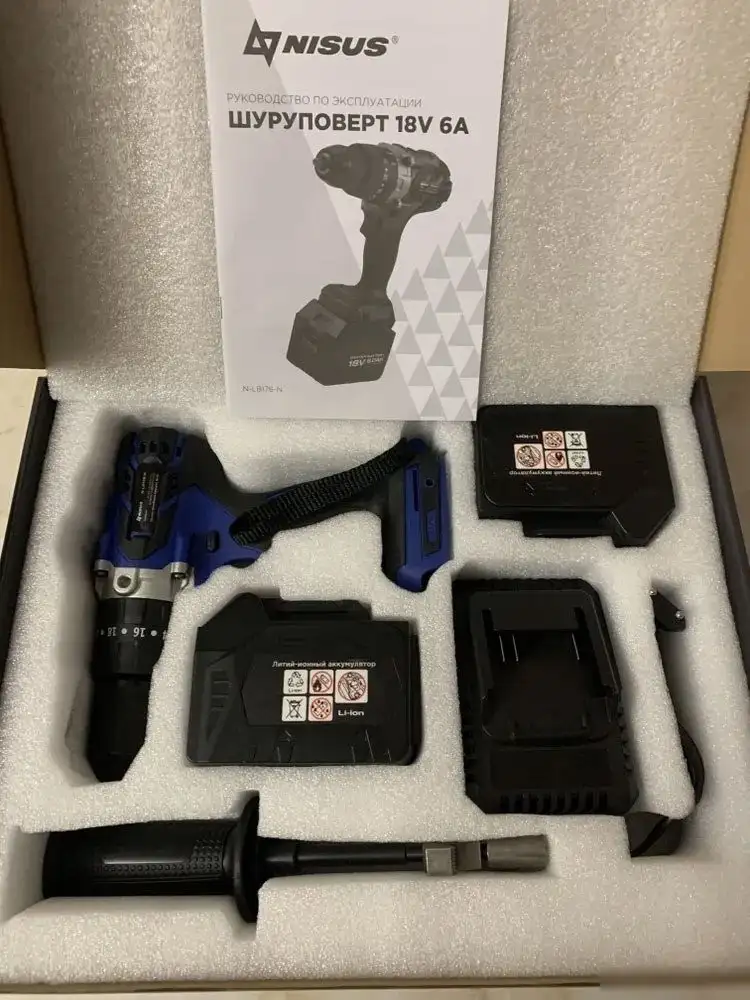 Ударная дрель-шуруповерт Nisus N-LB176-N (с 2-мя АКБ) – фото товара