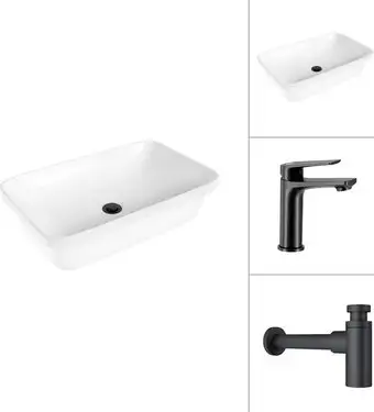 Умывальник Lauter 21370 + Sky 21СК533BS с сифоном 21635B (черный матовый) - изображение в каталоге